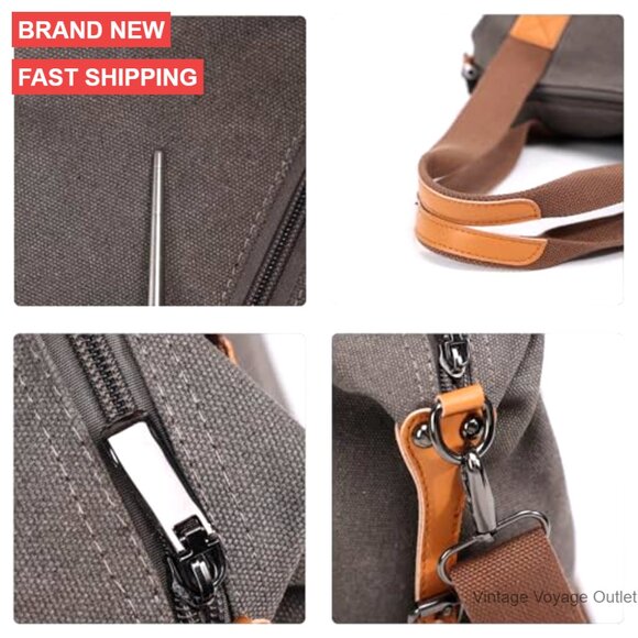 Large Canvas Shoulder Bag Crossbody Tote for Work Travel Everyday Use - Picture 6 of 7